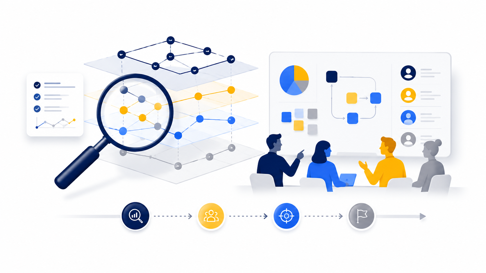 Visual voor Assess & Align met analyse, stakeholders en lagenmodel